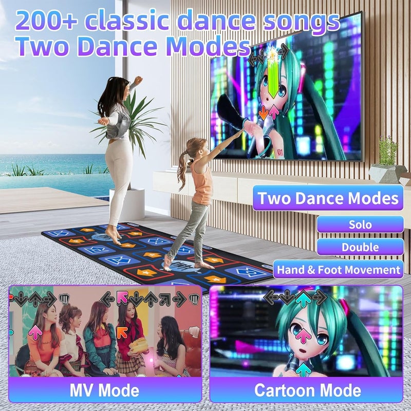 Damcoola Dance Mat for Adults and Kids - Plug and Play TV Electronic Dance Mat Game, Wireless Dance Pad, Fun Dance Fitness Games for Kids, Christmas and Boys and Girls Birthday Gift Ideas, Blue - Image 2
